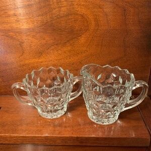 Glass Cream and Sugar Set